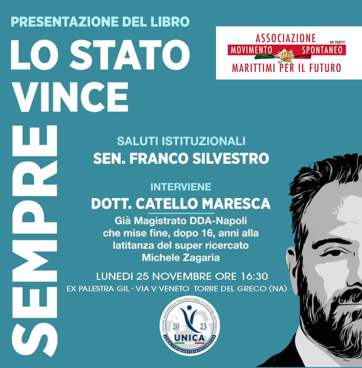 PRESENTAZIONE LIBRO DEL MAGISTRATO – DDA  DOTT CATELLO MARESCA